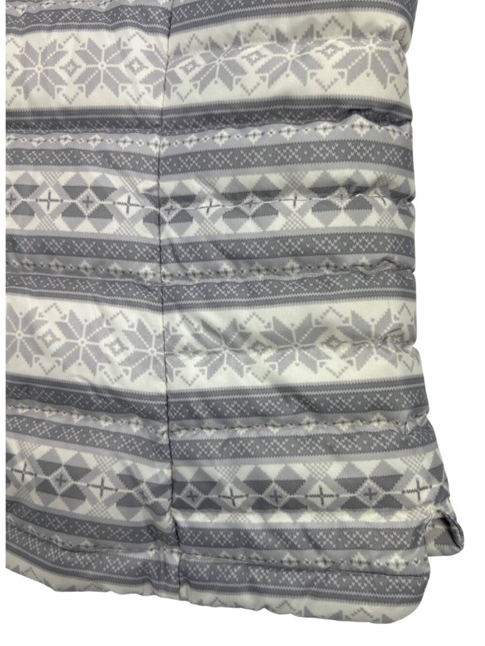 NWOT Lands' End Women's XL Goose Down Puffer Vest Gray White Fair Isle Snowflake - Picture 10 of 10